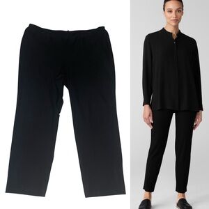 Eileen Fisher Black Stretch Crepe Slim Pants